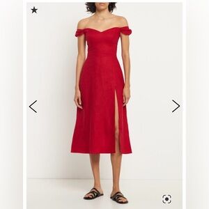 Reformation Bridgton red linen dress size 2